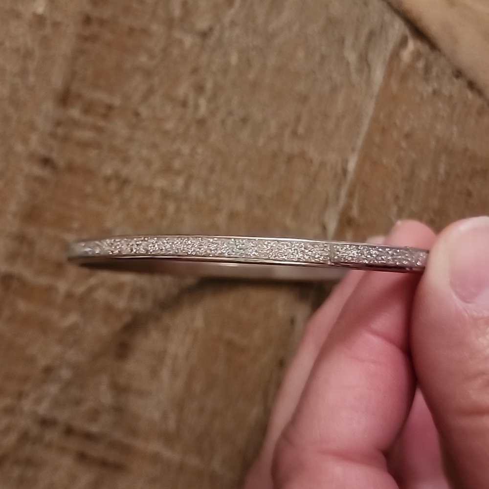 Crystal Bangle Bracelet, silver